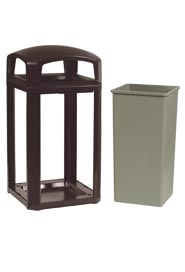 3975 LANDMARK Poubelle extérieur avec couvercle 50 gal #RB003975SAB