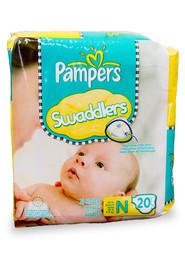 Couches pour nouveaux-nés taille N (jusqu’à 10 lbs) Pampers Swaddlers #PG30374K000