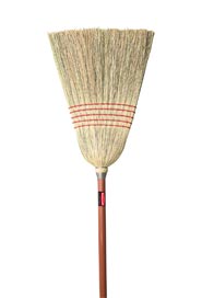 Balai de paille régulier avec manche en bois 1" de diamètre #RB006381000