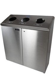 316S 3-Stream Stainless Steel Recycling Station 51 Gal #FR00316S000