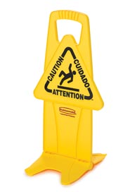Écriteau de sécurité stable trilingue "Attention" #RB009S09JAU