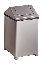 Poubelle en acier inoxydable avec couvercle à charnière de 14 gallons #RBT1414SSPL