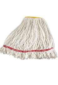 Shrinkless Web Foot, Synthetic Wet Mop, Narrow Band, Looped-End, White #RBA21106BLA