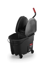 Combo seau essoreuse à pression descendante noir WaveBrake, 8,75 gal #RB186389800