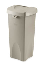 Poubelle carrée avec couvercle basculant 23 gallons Untouchable #RB792020BEI