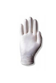 Gant de vinyle poudré blanc à bord roulé Dura-touch #TR34175L000