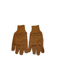 8 oz Cotton gloves, knit wrist, brown #TR000T8KBRU