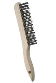 Brosse à fils d'acier trempé avec poignée arrondie - 4 rangées #AG099019000