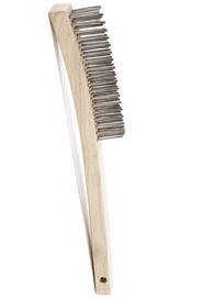 Brosse à fils en acier inox avec long manche - 4 rangées #AG099025000