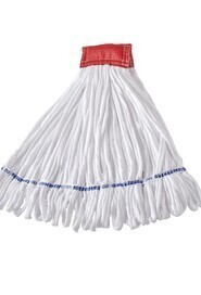 Rough Floor Knitted Wet Mop, Wide band, Looped-end, White #RB00T256000