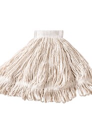 Super Stitch Cotton Wet Mop, Wide Band, Looped-End, White #RBD15106BLA