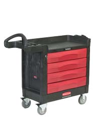 Chariot de travail à tiroirs verrouillables Rubbermaid 4513-88 #RB451388NOI