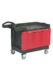 Chariot de travail à portes verrouillables, large Rubbermaid 4532-88 #RB453288NOI