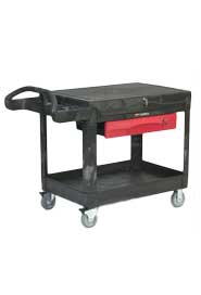Chariot utilitaire avec tiroir et tablette verrouillable Rubbermaid 4535-88 #RB453588NOI