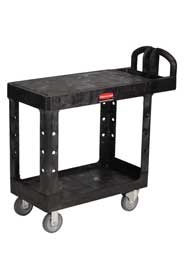 Utility Cart with 2 Flat Shelves 19" x 38" Rubbermaid 4505 #RB004505NOI