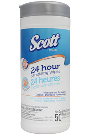 Lingettes humides désinfectantes, 24 heures Scott #KC042532000