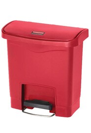 STREAMLINE Poubelle à pédale en plastique rouge 4 gal #RB188356300