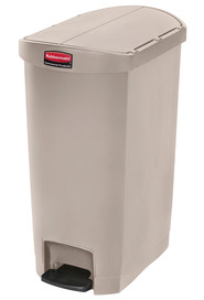 Poubelle à pédale à ouverture latérale Slim Jim, 13 gal #RB188345900