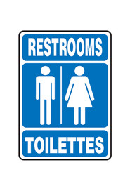 Enseigne bilingue Toilettes/ Restrooms #TQSAX661000