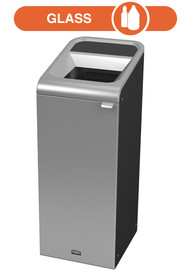 Poubelle de recyclage intérieur Configure, Gris Stenni, 15 gal #RB196161800
