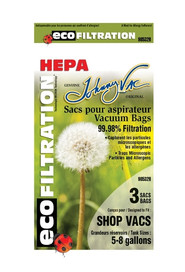 90532H HEPA microfilter vacuum cleaner bags - Shop Vac 5 to 8 Gal #JV90532H000