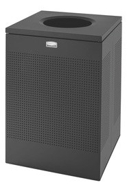 SILHOUETTES Poubelles en métal avec couvercle 40 gal #RBSC22EPLBK