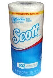 47031 Scott, White Rolls Towels, 24 x 102 Sheets #KC004703100