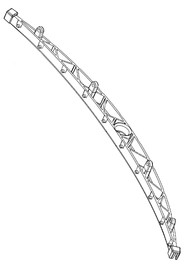 (650mm scrub width) red blade holder moulding (sloping profile) (32mm & 38mm hose fitting) #NA903345000