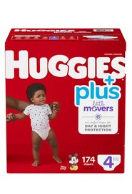 Baby Diapers, Size 4 (22-37 lbs) Little Movers #EM000955504