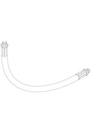 Pressure hose 6x14 l=380mm m. 1/4 + m. 1/4  #NA15344L8IN
