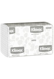 02046 KLEENEX Essuie-mains plis multiples blancs, 8 x 150 feuilles #KC002046000