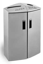 Waste/Recycling Station, 2-Stream, with Rigid Plastic Liner #RB348599400