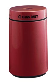 Poubelle de recyclage ronde en fibre de verre #RB01630CRED