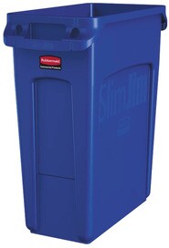 SLIM JIM Recycling Container with Venting Channels Blue 23 gal #RB195618500