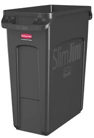 Slim Jim Waste Container with Venting Channels, 16 gal #RB195595900