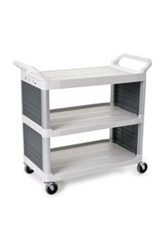 Chariot de service à 3 tablettes avec 2 côtés fermés Rubbermaid 4092 modèle XTRA #RB004092CRE
