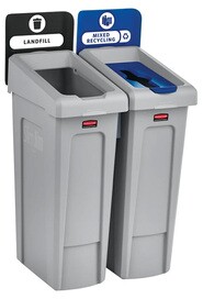 Kit de 2 poubelles de recyclage SLIM JIM #RB200791400
