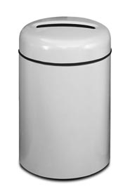 Poubelle de recyclage pour papier en fibre de verre avec couvert rond #RB001829PWG
