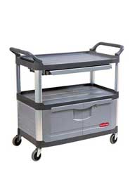 Chariot utilitaire 3 tablettes 4094 X-Tra avec cabinet verrouillable #RB004094GRI