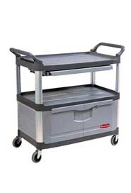 Chariot utilitaire 3 tablettes 4094 X-Tra avec cabinet verrouillable #RB004094GRI