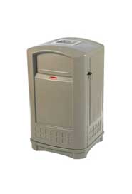 3965 Poubelle avec cendrier 50 gal Plaza Rubbermaid #RB003965BEI