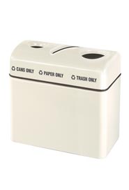 Poubelle à 3 sections centrales en fibre de verre, 3 x 16 gallons U.S. (60,6 L) #RB3616TPCIV