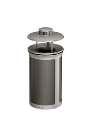 Poubelle ronde avec couvercle anti-pluie et cendrier ENHANCE, 15 gal #RB197021000