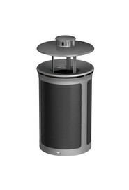 Poubelle ronde avec couvercle anti-pluie et cendrier ENHANCE, 23 gal #RB197024900