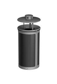 Poubelle ronde avec couvercle anti-pluie et cendrier ENHANCE, 33 gal #RB197028300