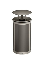Poubelle décorative ronde avec couvercle anti-pluie ENHANCE, 33 gal #RB197026600