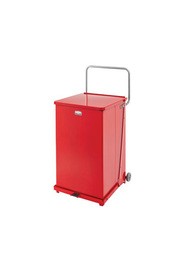 Poubelle silencieuse carrée avec pédale et roues Defenders, 40 gal #RBQST40WPLRD