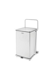 Poubelle carrée avec pédale et roues Defenders, 40 gal #RBST40WPLSS
