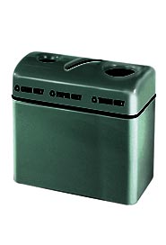 Poubelle à 3 sections centrales en fibre de verre, 3 x 16 gallons U.S. (60,6 L) #RB3616TPCHG