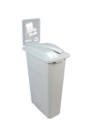 Waste Watcher Single Container for Paper, Grey #BU101039000
